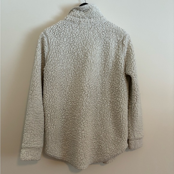 White Fluffy Button Up Sweater / Jacket. - Picture 3 of 3